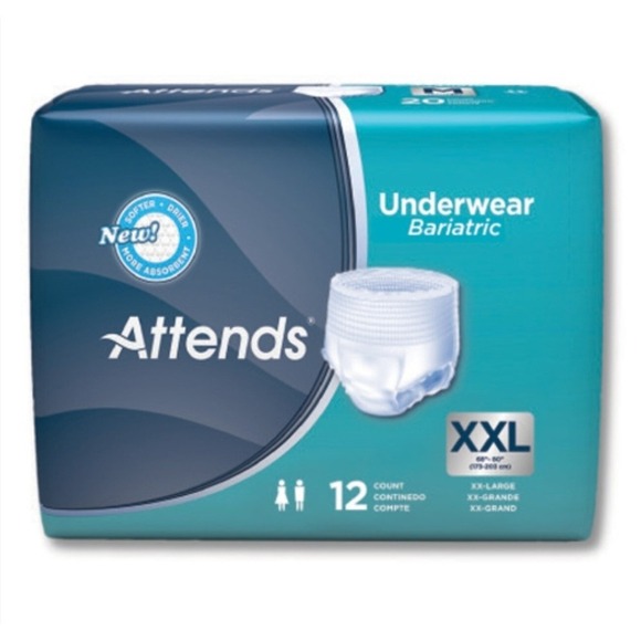 Attends Bariatric Underwear XXL Absorbent Incontinence Protection 12 Count - Picture 1 of 4